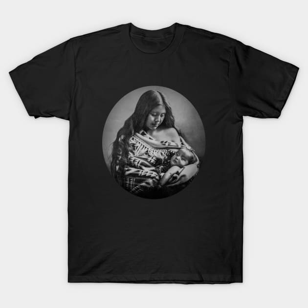 Indigenous Mom with Baby 1901 T-Shirt by Lobo Del Noir